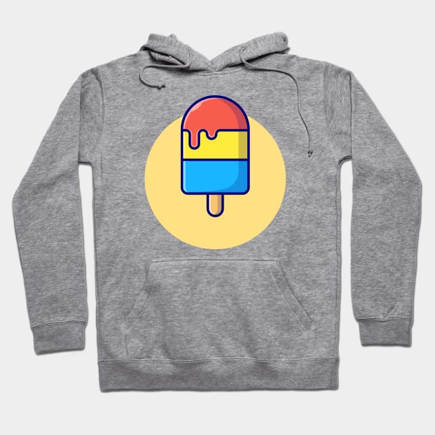 Popsicle Cartoon Vector Icon Illustration Hoodie by Catalyst Labs